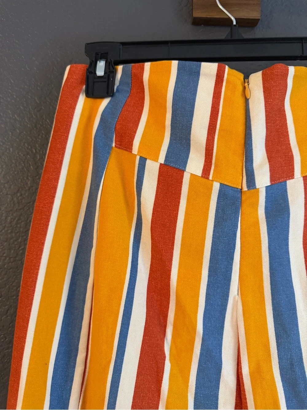 FREE PEOPLE • NWT Real deal Striped High-Waist Flare Pants split front Large